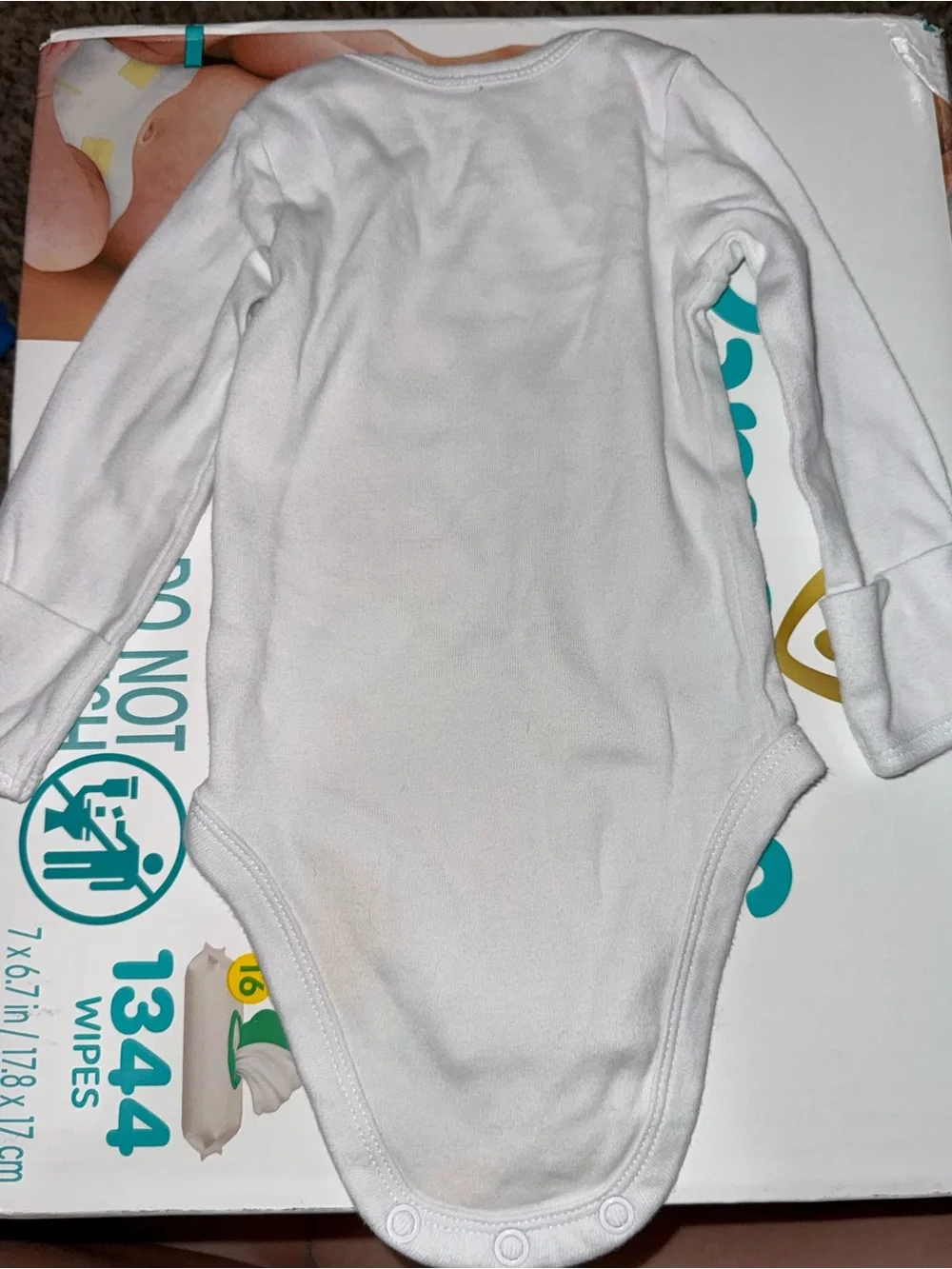 Carter's White Long Sleeve Baby Bodysuits (3 Pack)